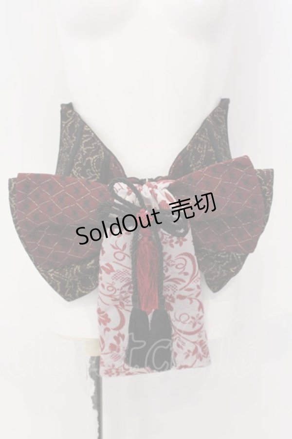 画像1: Qutie Frash / 花魁帯コルセット  レッド×ブラック O-25-04-05-024-QU-ZA-OW-OS (1)