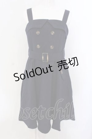 画像: evelyn / トレンチフレアワンピース ミドル ネイビー O-25-04-07-045-LO-OP-OW-ZT079