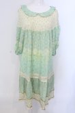 画像1: Franche Lippee / 総柄五分袖ワンピース M グリーン O-25-04-07-051-LO-OP-OW-OS (1)
