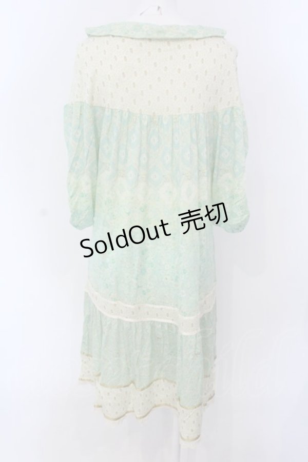 画像3: Franche Lippee / 総柄五分袖ワンピース M グリーン O-25-04-07-051-LO-OP-OW-OS (3)