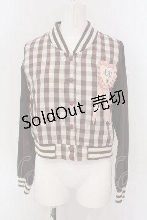 画像: F i.n.t / ギンガムチェックブルゾン F ブラウン O-25-04-07-056-CA-JA-OW-OS