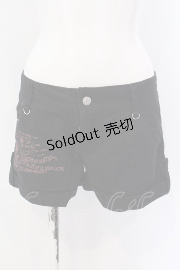 画像1: MAD / スカルプリントショートパンツ L ブラック O-25-04-07-006-PU-PA-IG-OS (1)
