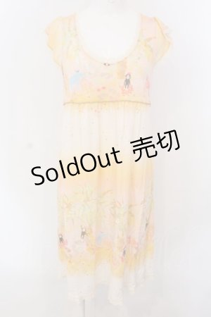 画像: Franche Lippee / 総柄半袖ワンピース M オレンジ系 O-25-04-07-063-LO-OP-OW-OS