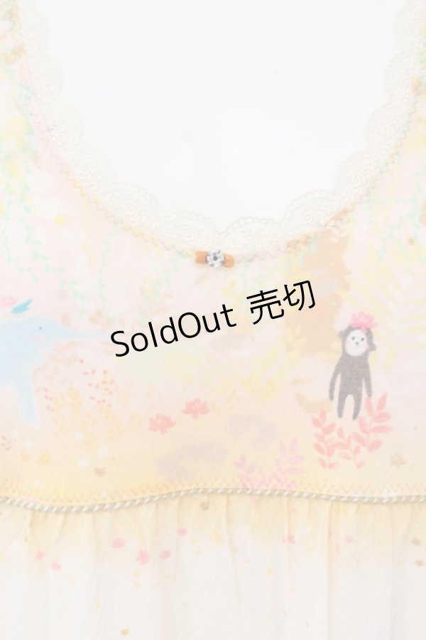 画像2: Franche Lippee / 総柄半袖ワンピース M オレンジ系 O-25-04-07-063-LO-OP-OW-OS (2)