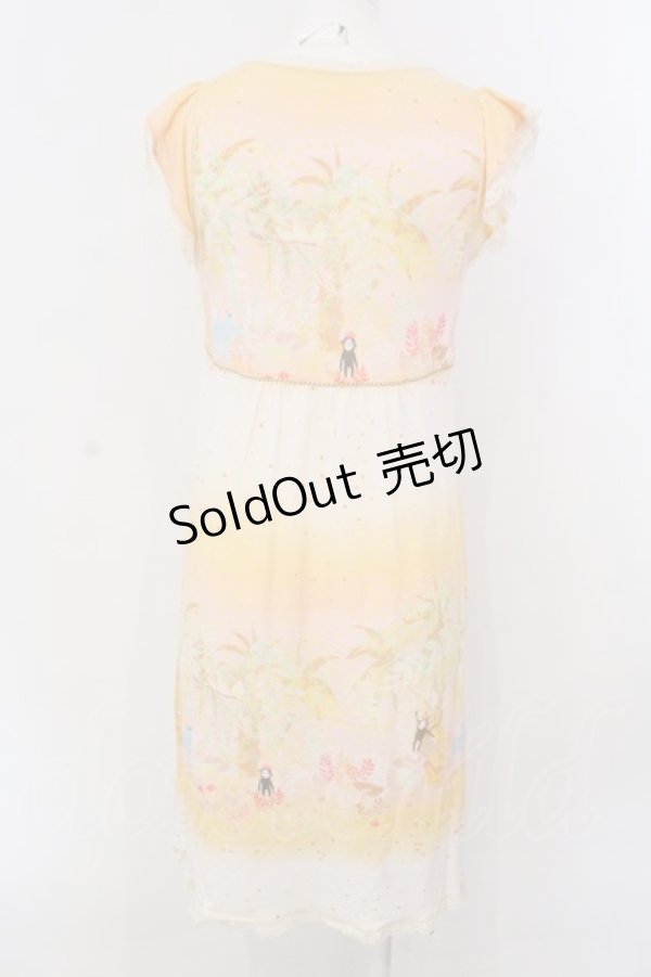 画像3: Franche Lippee / 総柄半袖ワンピース M オレンジ系 O-25-04-07-063-LO-OP-OW-OS (3)