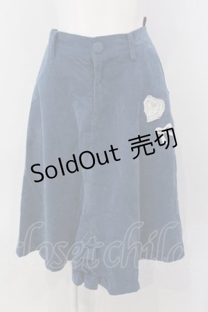 画像: 【SALE】Fi.n.t / レースモチーフ使いコーデュロイ調スカート F アオ O-25-04-07-068-CA-SK-OW-ZT013