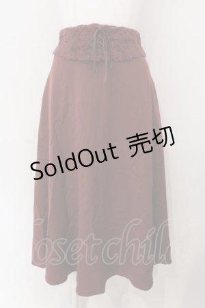 画像: an another angelus / ウエストレースコルセットフレアースカート F ワイン O-25-04-07-072-CA-SK-OW-OS