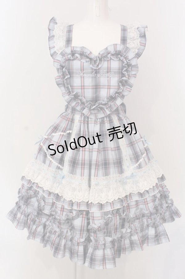 画像1: Angelic Pretty / Heart胸あて付スカート(タータン)  サックス O-25-04-08-031-AP-OP-IG-OS (1)