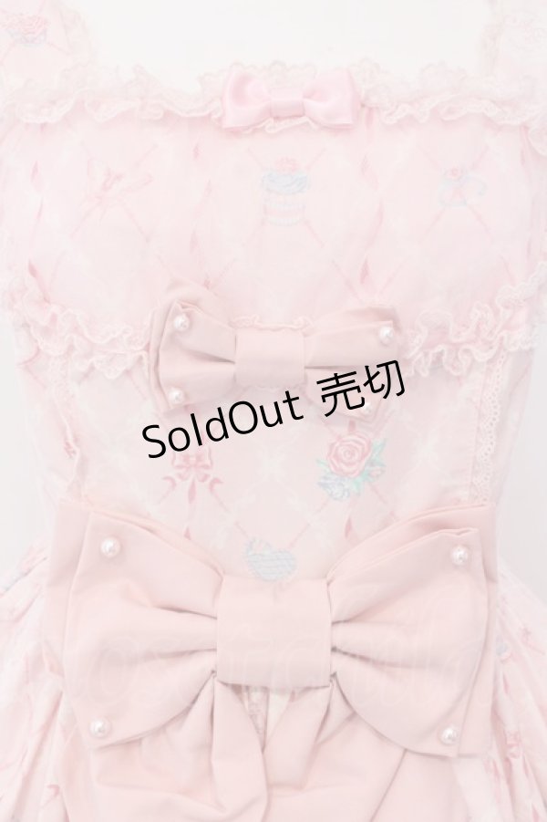 画像2: Angelic Pretty / メモリアルケーキ胸フリルジャンパースカート  ピンク O-25-04-08-034-AP-OP-IG-OS (2)