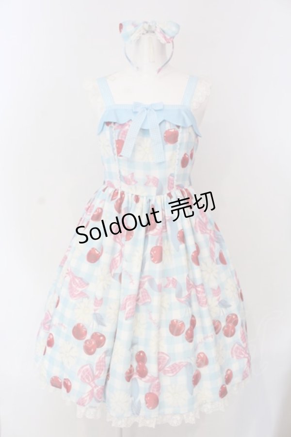 画像1: Angelic Pretty / Sweet Cherry MargaretジャンパースカートSet  サックス O-25-04-08-035-AP-OP-IG-OS (1)