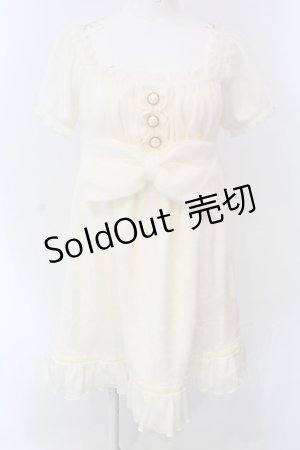 画像: LIZ LISA / ビッグリボン起毛ワンピース  オフシロ O-25-04-08-044-LO-OP-IG-OS