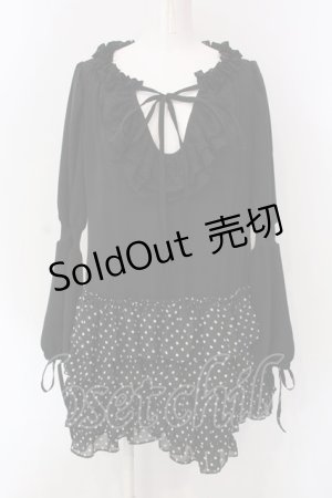 画像: CHOICE / ドットティアード切り替えワンピース  ブラック×ホワイト O-25-04-08-045-PU-OP-IG-OS