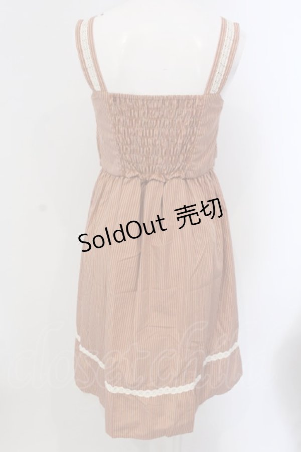 画像3: axes femme / モチーフレース使いストライプワンピース M オレンジ O-25-04-08-006-AX-OP-OW-OS (3)