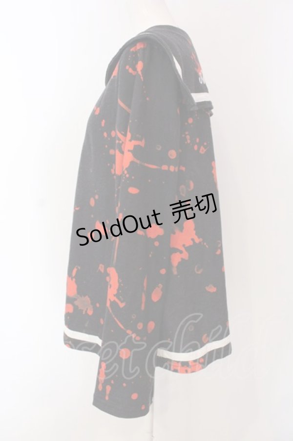 画像2: ACDC RAG / ブラッドセーラートップス  ブラック×レッド O-25-04-08-049-PU-TO-IG-OS (2)