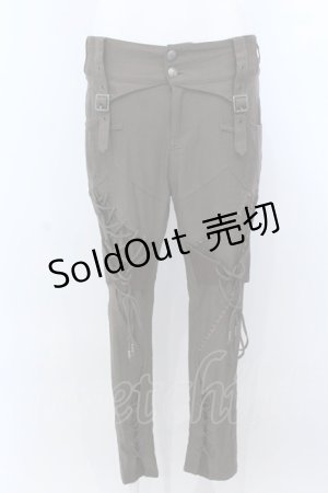 画像: Ozz oneste / 裾編み上げパンツ  カーキブラウン O-25-04-08-053-OO-PA-IG-OS