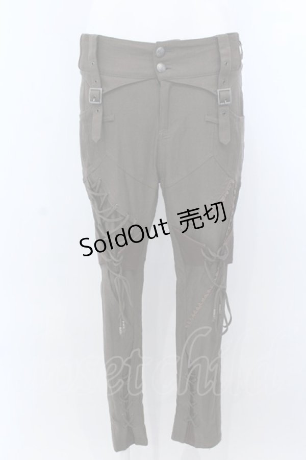 画像1: Ozz oneste / 裾編み上げパンツ  カーキブラウン O-25-04-08-053-OO-PA-IG-OS (1)