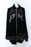 画像1: REFLEM / ロゴラインストーンベロアジャージ  ブラック O-25-04-08-056-PU-TO-IG-OS (1)