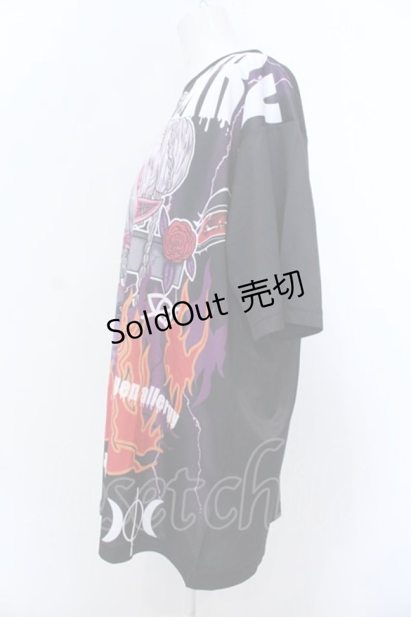 画像2: KRY CLOTHING / 「ALLERGY」 miruki × KRY ルーズシルエットフルグラフィックBIGT  ブラック O-25-04-08-058-EL-TO-IG-ZY (2)