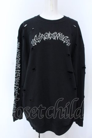 画像: KRY CLOTHING / 「明日が来ませんように」BIGスウェットトップス  ブラック O-25-04-08-060-EL-TO-IG-OS