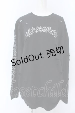 画像: KRY CLOTHING / 「明日が来ませんように」BIGスウェットトップス  ブラック O-25-04-08-060-EL-TO-IG-OS