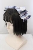 画像1: Angelic Pretty / Heartヒロインリボンヘッドドレス(タータン)  サックス O-25-04-08-066-AP-AC-IG-OS (1)