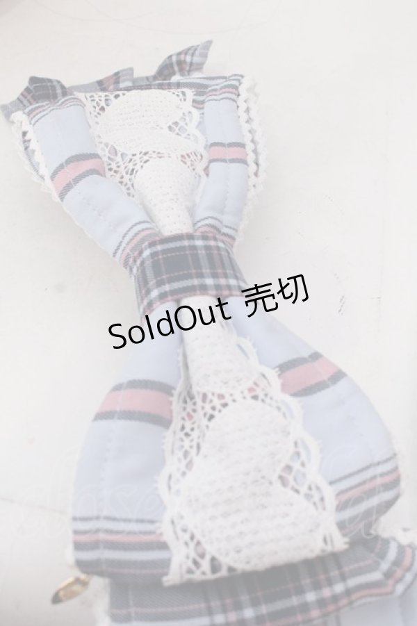 画像2: Angelic Pretty / Heartヒロインリボンヘッドドレス(タータン)  サックス O-25-04-08-066-AP-AC-IG-OS (2)