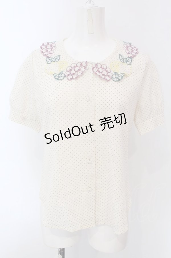 画像1: Fi.n.t / フルーツ刺繍襟ブラウス F アイボリー O-25-04-08-009-CA-BL-OW-OS (1)