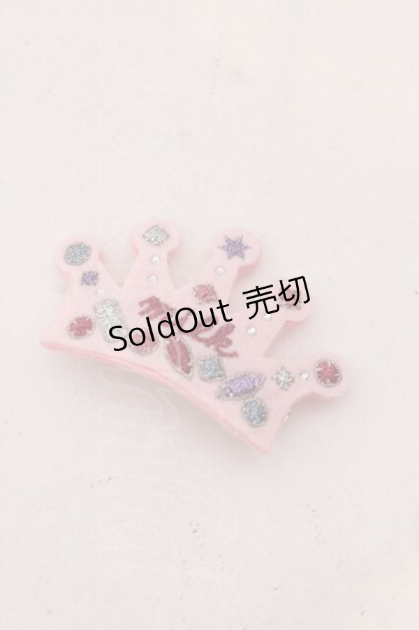 画像1: MILK / ティアラワッペンバレッタ  ピンク O-25-05-27-1012-ML-AC-IG-ZT444-F005 (1)