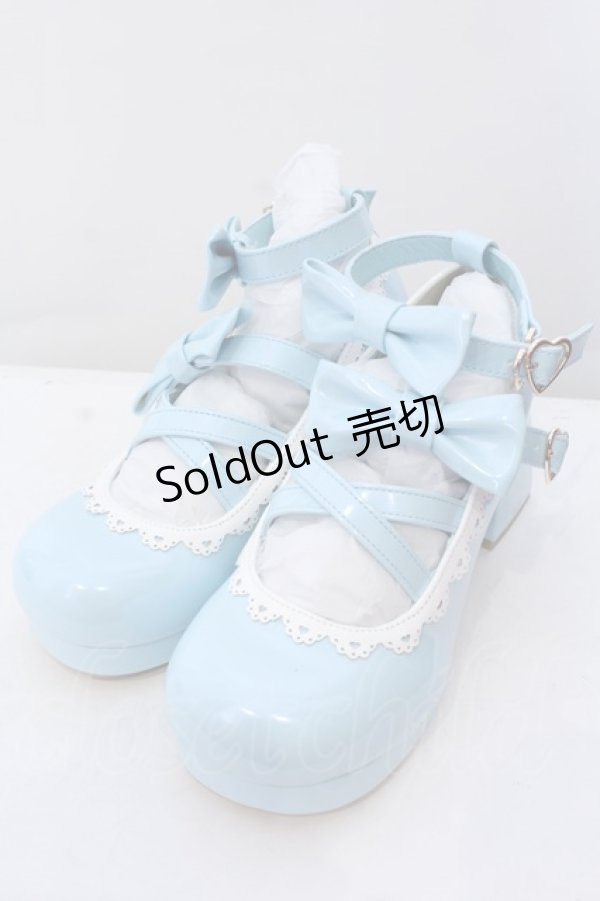 画像1: axes femme kawaii / //ダブルリボンスカラップパンプス M 公式色展開ミント O-25-04-08-081-AX-SH-IG-OS (1)