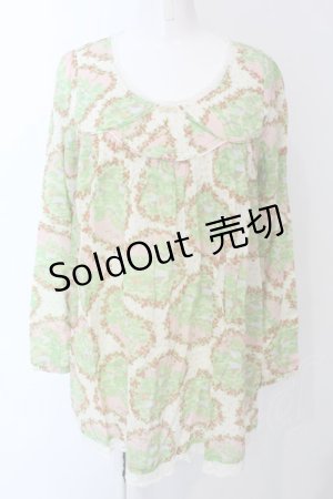 画像: Cherir la femme / 総柄チュニック M グリーン系 O-25-04-08-013-LO-TO-OW-OS