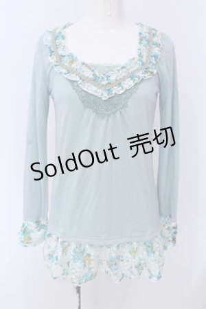 画像: axes femme / 花柄ロングインナープルオーバー M ブルー O-25-04-08-002-AX-TO-OW-OS
