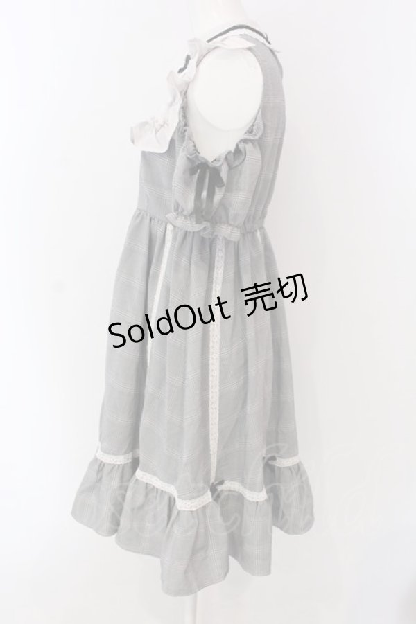 画像3: DearMyLove / クロミチェックワンピース M グレー O-25-04-08-024-EL-OP-OW-OS (3)
