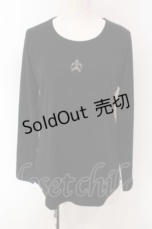 画像: MIHO MATSUDA / ロゴ刺繍長袖T  ブラック O-25-04-10-031-GO-TO-IG-OS