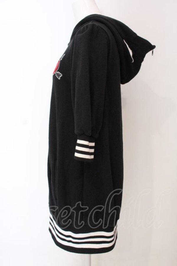 画像3: HELL CAT PUNKS / ねこみみハートワッペンパーカー  ブラック O-25-04-10-039-PU-TO-IG-ZI (3)