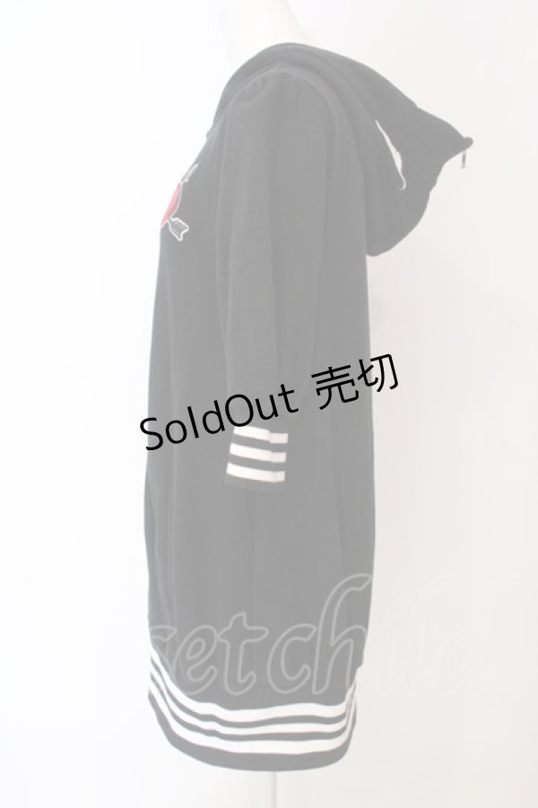 画像3: HELL CAT PUNKS / ねこみみハートワッペンパーカー  ブラック O-25-04-10-039-PU-TO-IG-ZI (3)