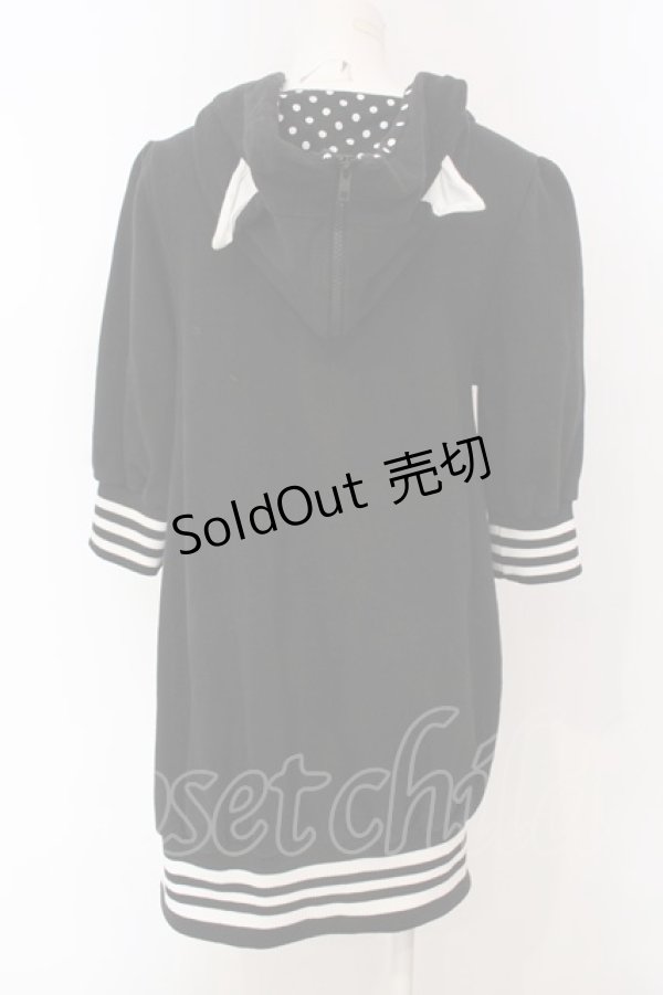 画像4: HELL CAT PUNKS / ねこみみハートワッペンパーカー  ブラック O-25-04-10-039-PU-TO-IG-ZI (4)