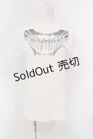画像: ROMANTIC NEUROSIS / ボーンネックレスpt Tシャツ  ホワイト O-25-04-10-040-PU-TS-IG-ZI