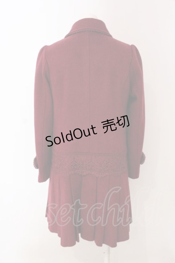 画像3: 【SALE】axes femme / 裾プリーツコート M ワイン O-25-04-10-044-AX-CO-IG-ZT-C026 (3)