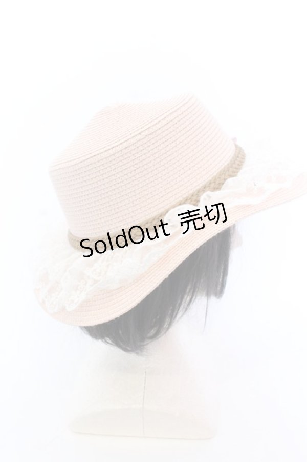 画像2: axes femme / 巻きバラレースカンカン帽  ピンク O-25-04-10-1005-AX-AC-OW-ZT-K004 (2)