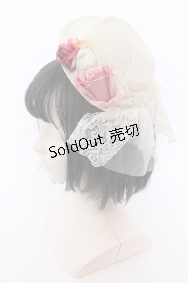 画像1: axes femme / ローズストローミニハット  キナリ O-25-04-10-1008-AX-AC-OW-ZT-K019 (1)