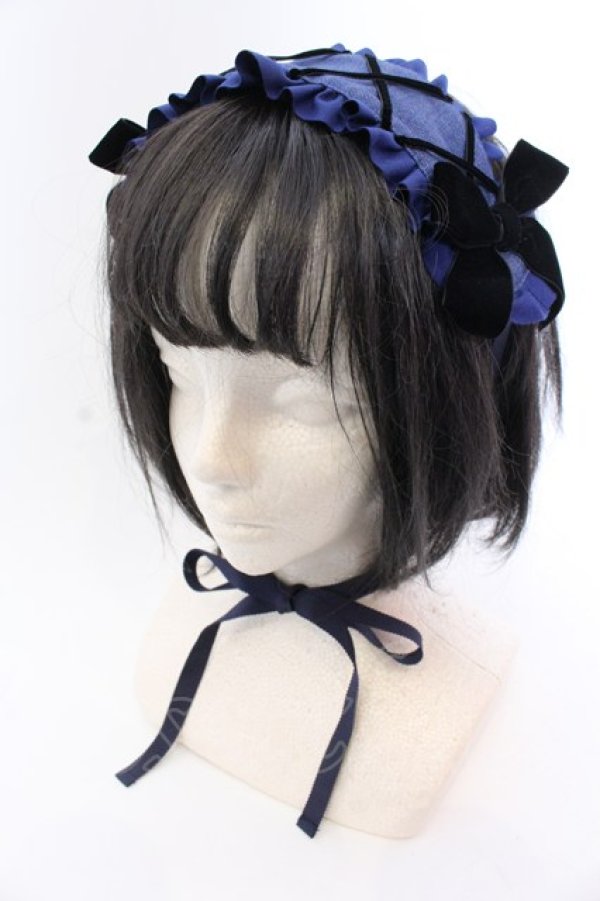 画像1: MILK / Poupee ヘッドドレス  ブルーデニム O-25-04-10-1011-ML-AC-OW-ZT-K019 (1)