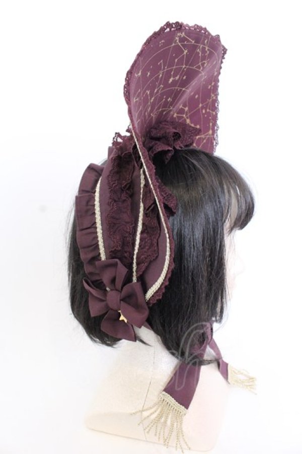 画像2: Angelic Pretty / メルカトル骨董品店ボンネット  ワイン O-25-04-10-1012-AP-AC-OW-ZT-K019 (2)