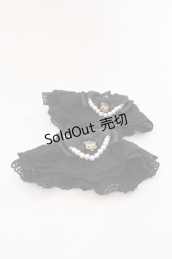 画像1: axes femme kawaii / レーシーお袖留め  クロ O-25-04-10-1027-AX-ZA-IG-ZT-K019 (1)