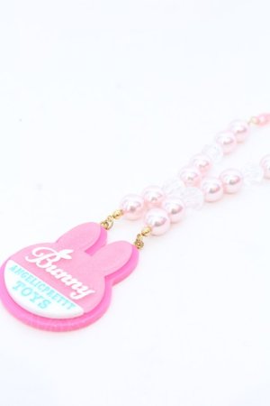画像: Angelic Pretty / Bunny Tagネックレス  濃ピンク O-25-04-10-1035-AP-AC-IG-ZT-K019