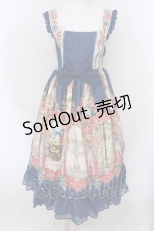 画像: BAROQUE / ×SAKIZOコラボ Secret gardenフリルジャンパースカート  ブルー O-25-04-10-007-EL-OP-IG-OS