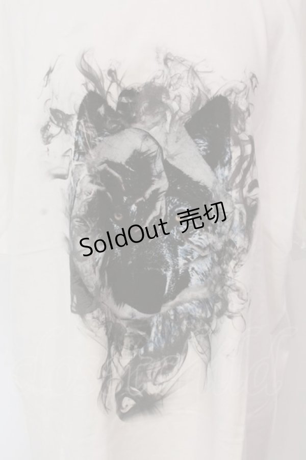 画像2: CuLLt / SMOKING WOLF T-SHIRT 　Tシャツ  ホワイト O-25-04-10-061-PU-TO-OW-OS (2)