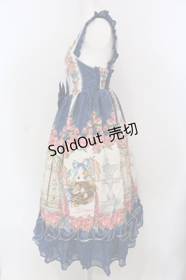 画像4: BAROQUE / ×SAKIZOコラボ Secret gardenフリルジャンパースカート  ブルー O-25-04-10-007-EL-OP-IG-OS (4)