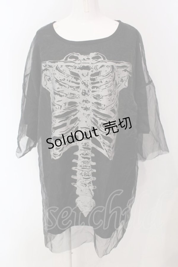画像1: REFLEM / シースルーレイヤードTシャツ F ブラック O-25-04-10-067-PU-TS-OW-OS (1)