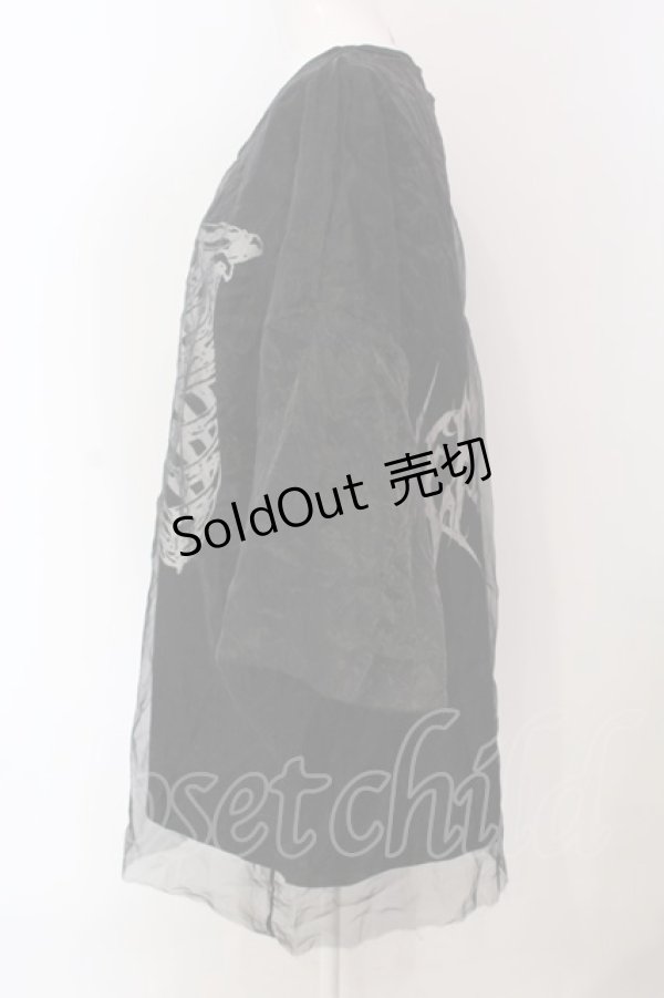 画像2: REFLEM / シースルーレイヤードTシャツ F ブラック O-25-04-10-067-PU-TS-OW-OS (2)