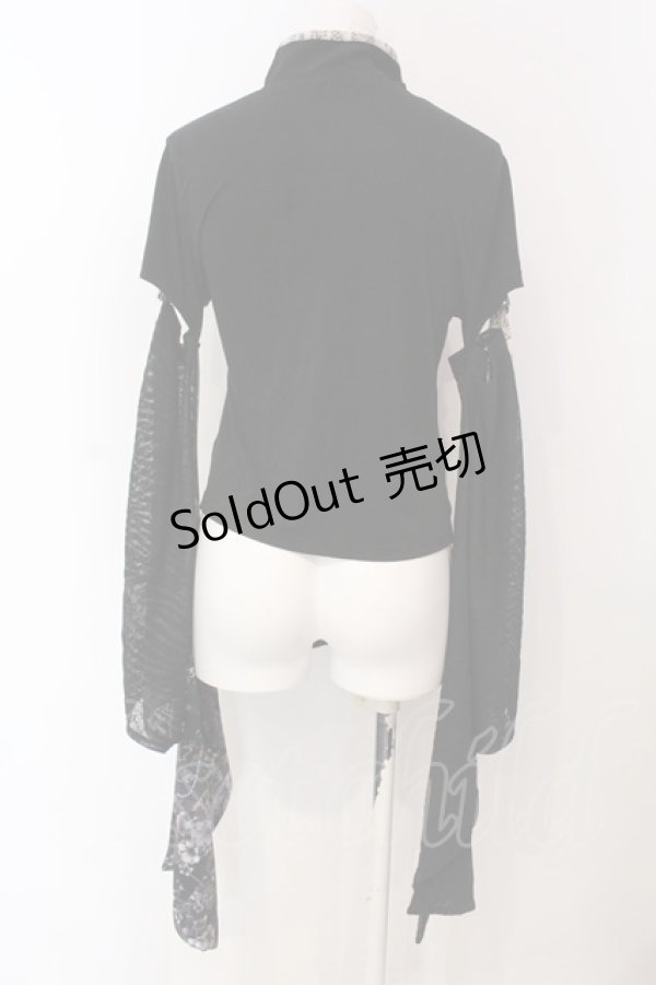画像4: Qutie Frash / 着物袖カットソー  ブラック O-25-04-10-070-QU-TO-OW-OS (4)